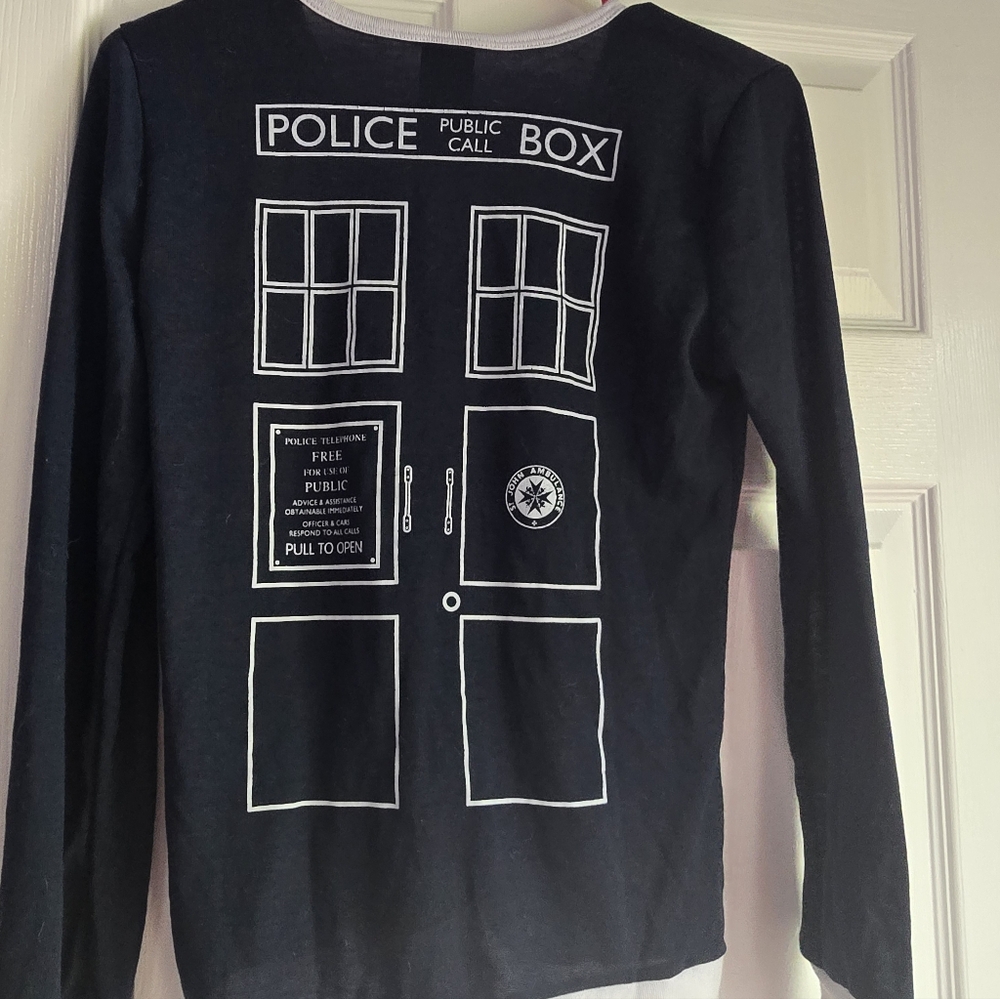 Doctor Who Her Universe Cardigan Blue Police Call Box Small